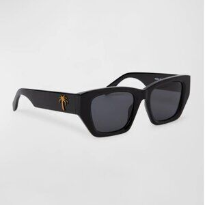 Palm Angels Hinkley Black Acetate Cat-Eye Sunglasses